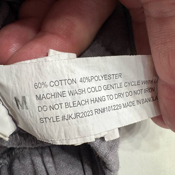 Reserve Fairfax Gray Cropped Zip Up Hoodie Hooded Sweatshirt Utility Size M - Picture 4 of 6